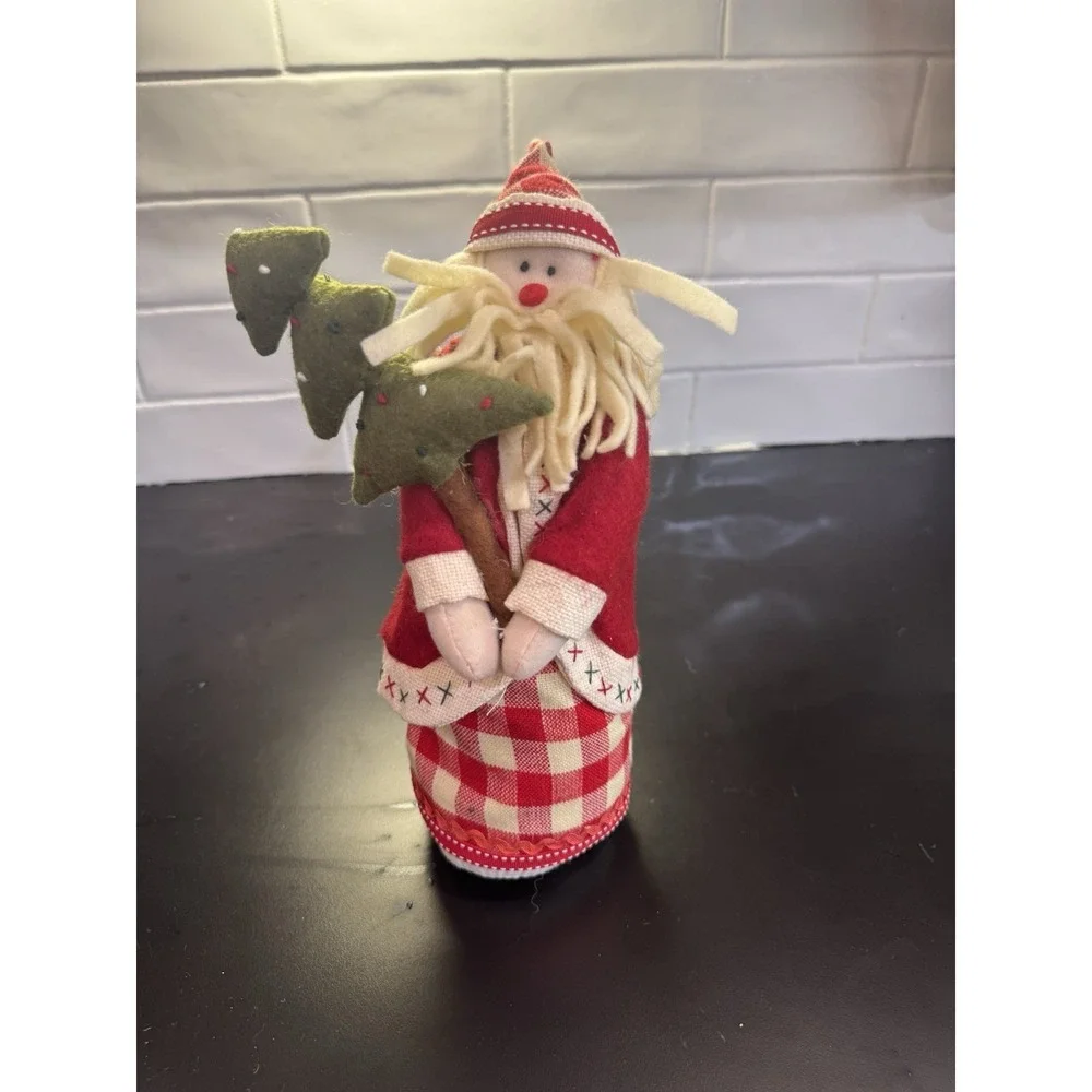 Felt Santa‎ With Tree Weighted Sitter Christmas Decor App 12